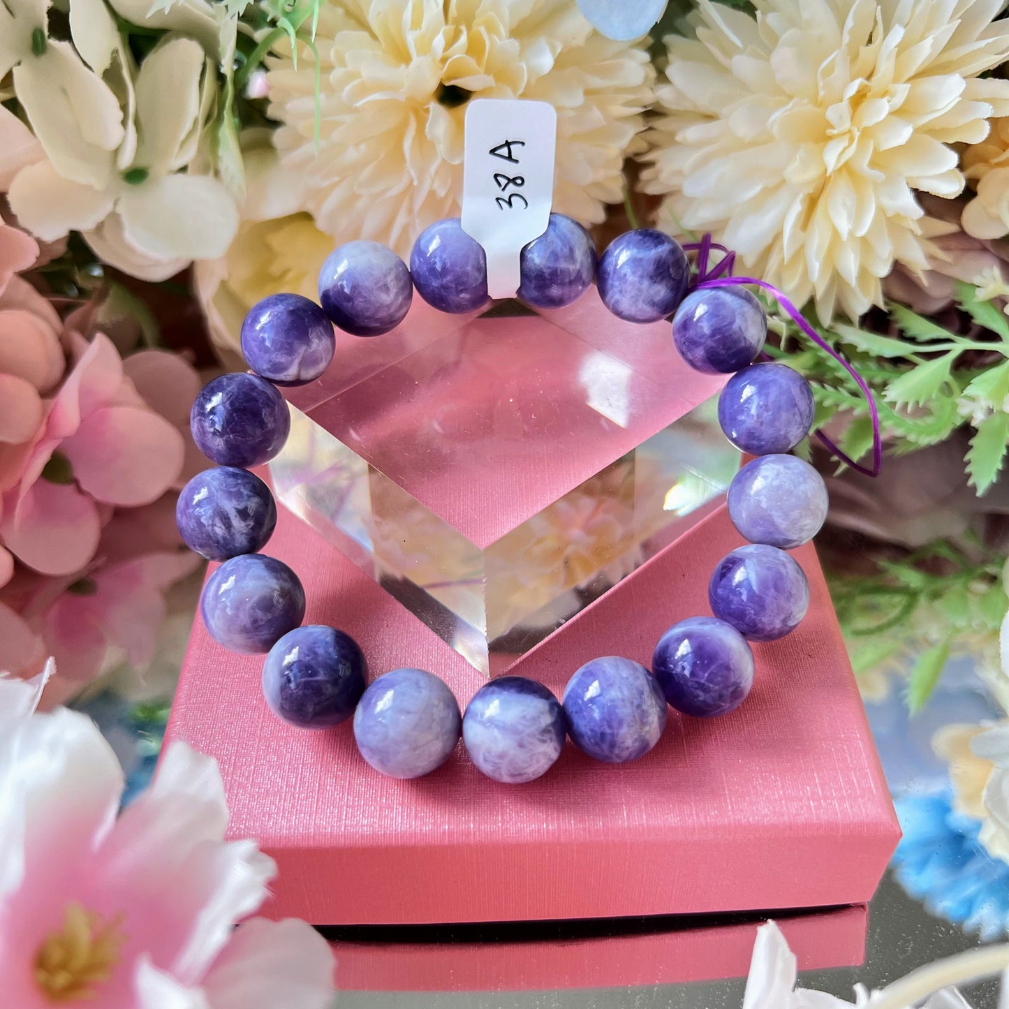 Creamy Chevron Amethyst Bracelet