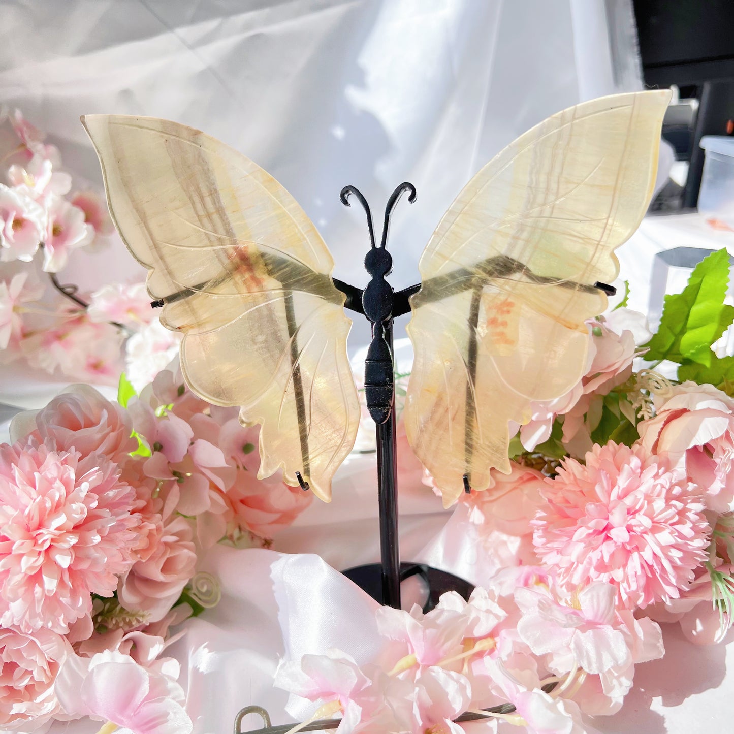 Yellow Fluorite Butterfly Wing Set