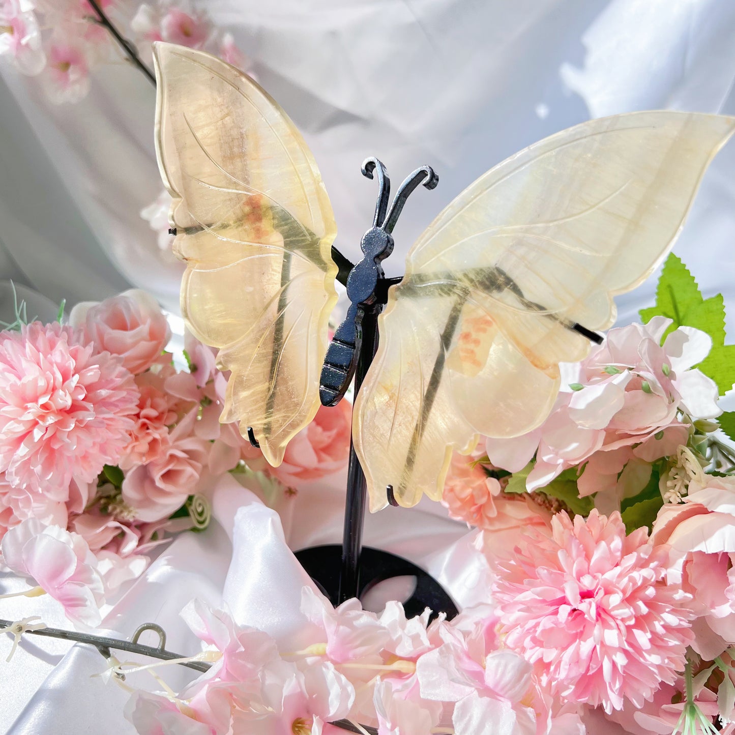 Yellow Fluorite Butterfly Wing Set