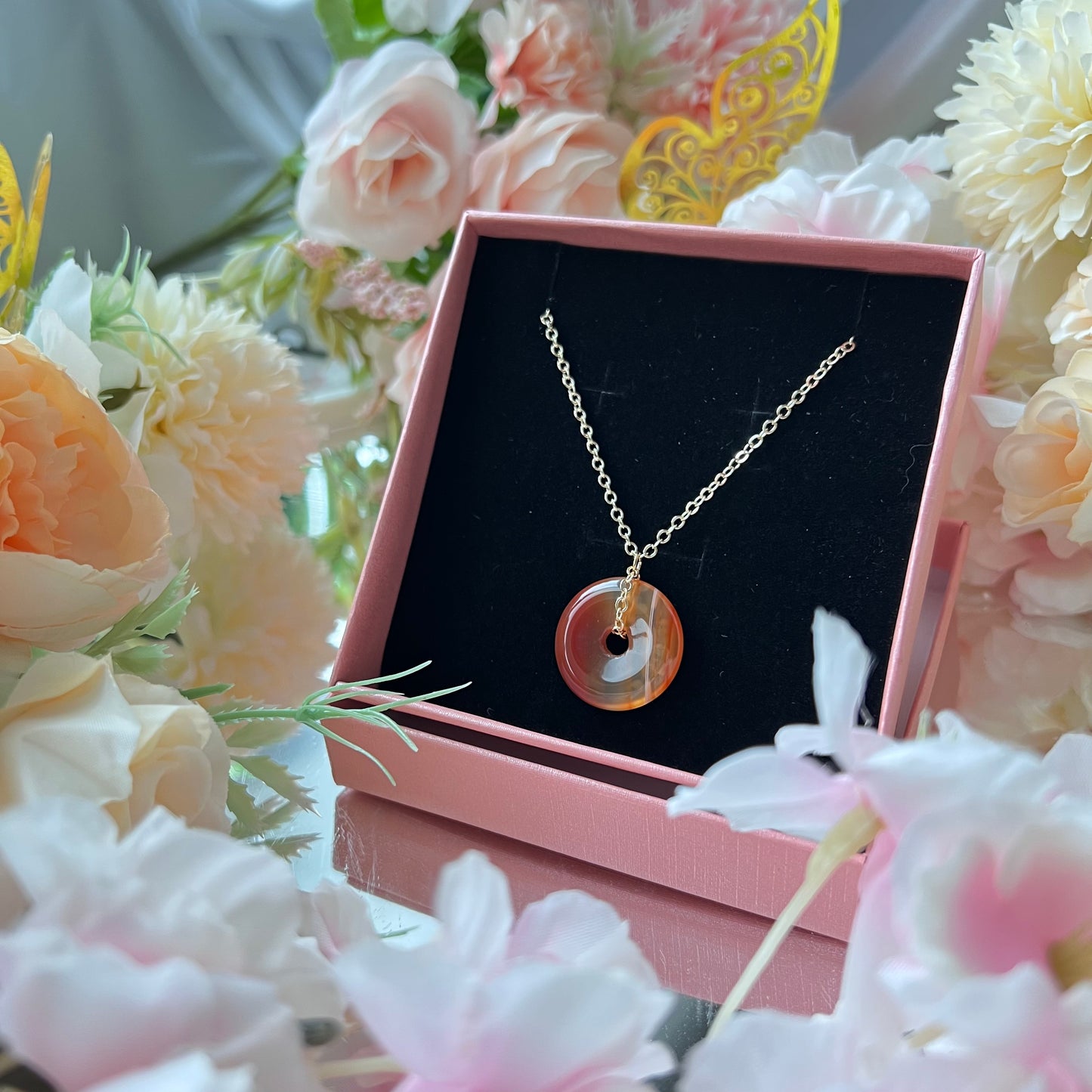 Carnelian Donut Necklace