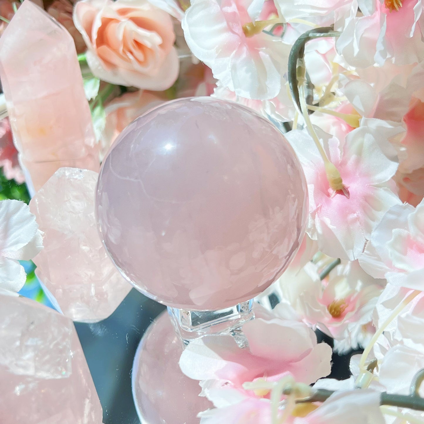 Multi-Asterism Rose Quartz Spheres