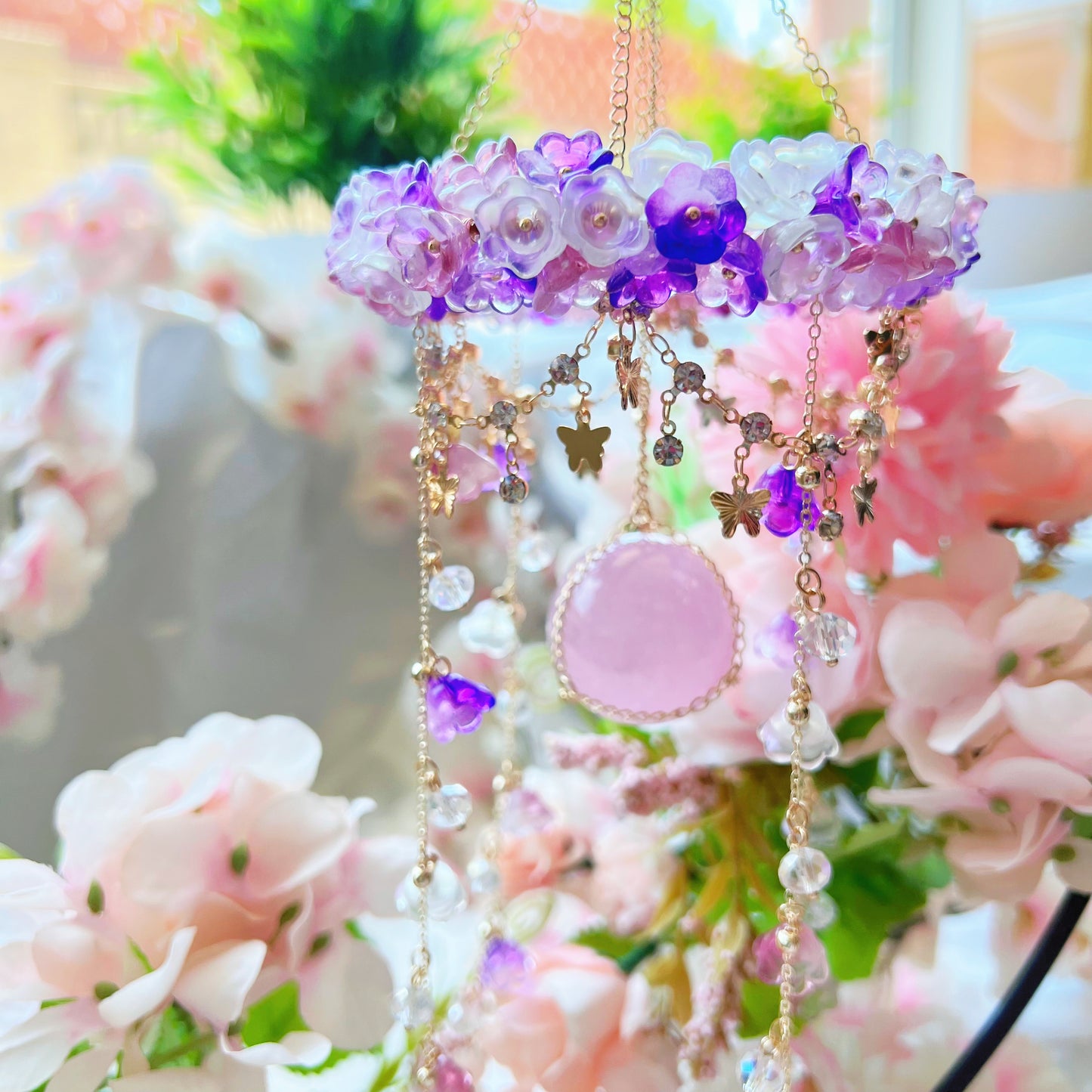 Rose Quartz Carousel Suncatcher