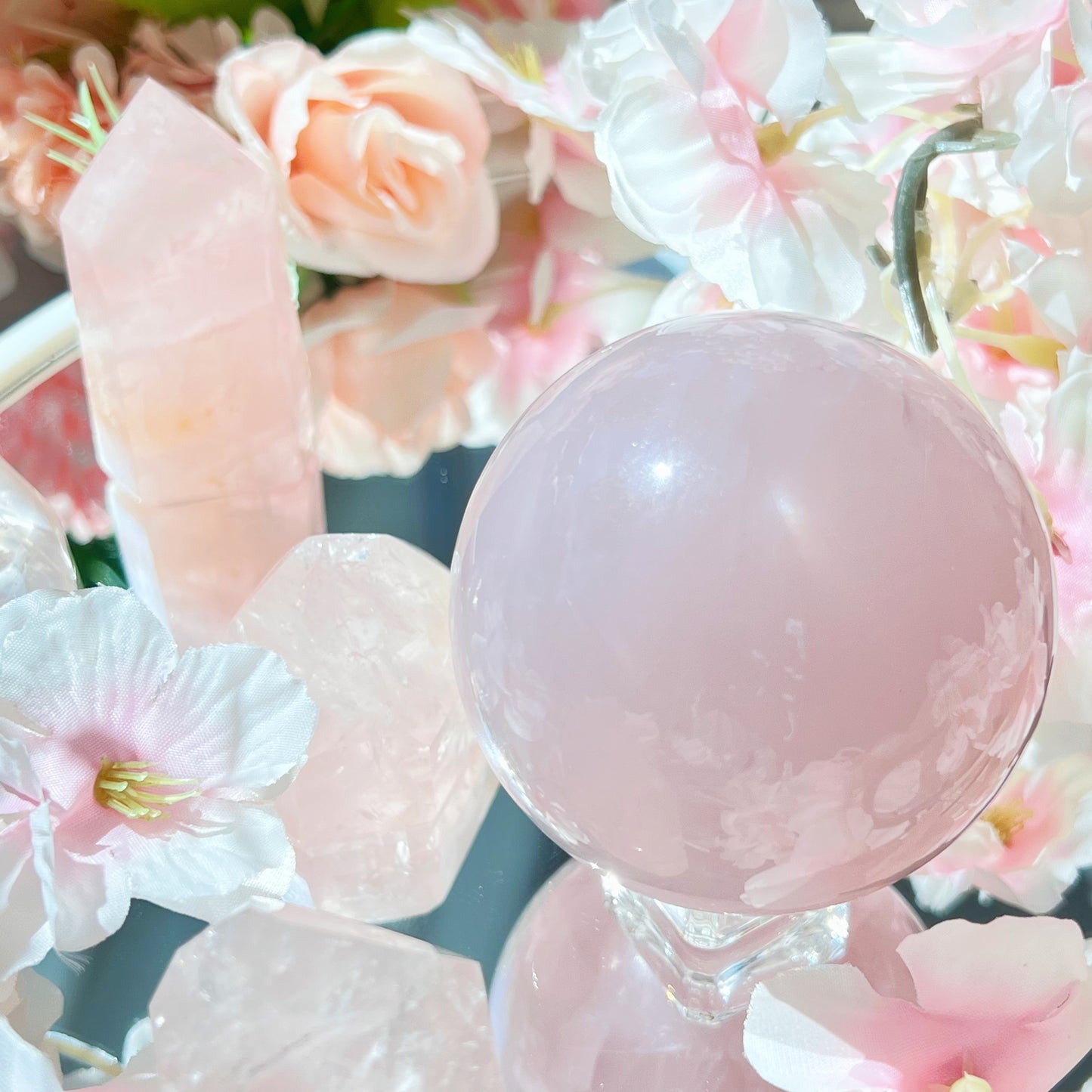 Multi-Asterism Rose Quartz Spheres