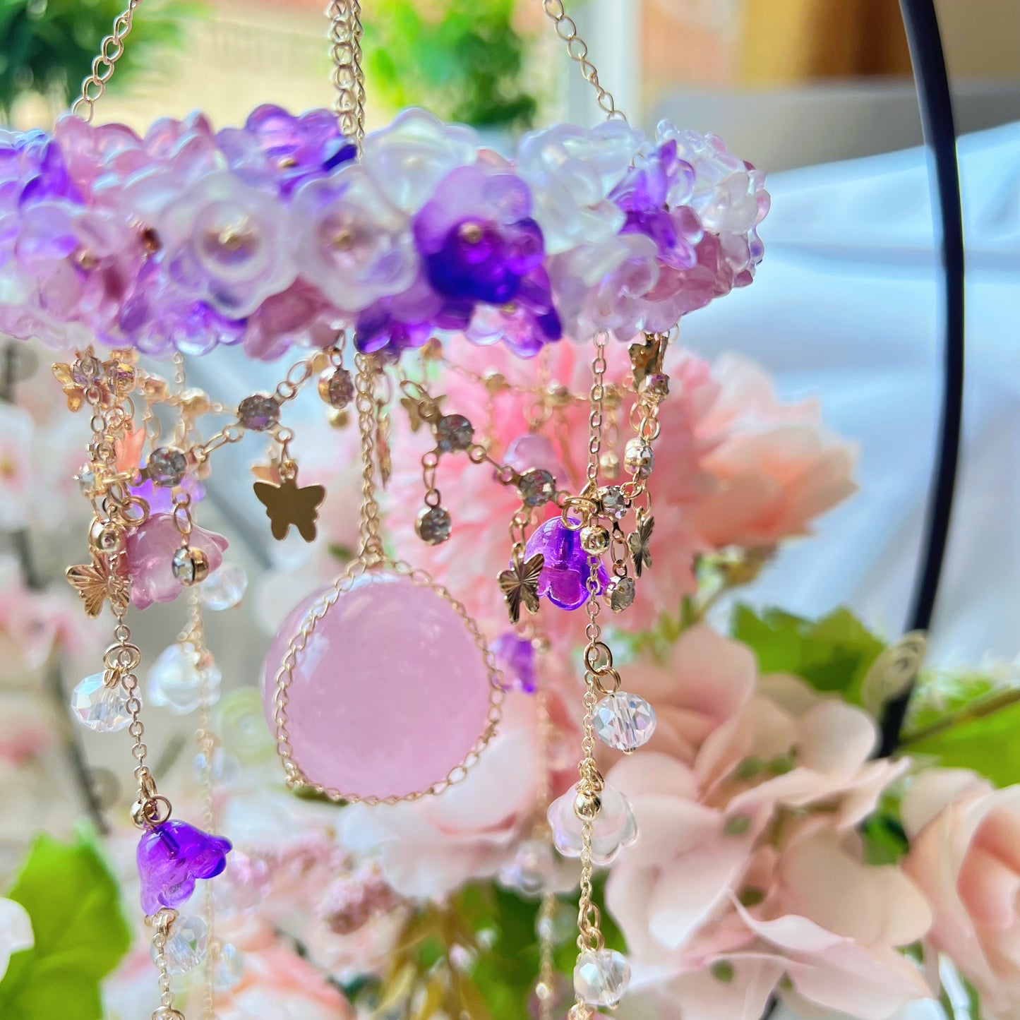 Rose Quartz Carousel Suncatcher