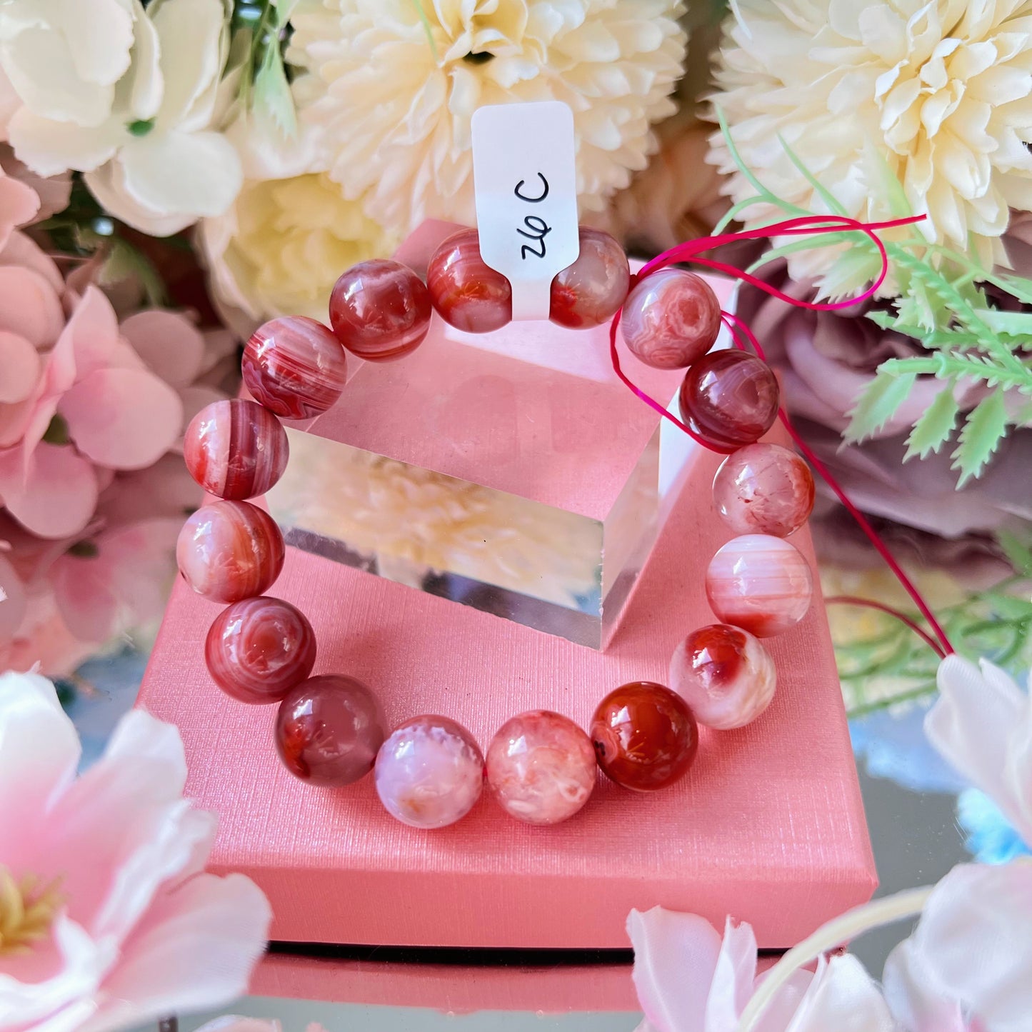 Pink Banded Agate Bracelet