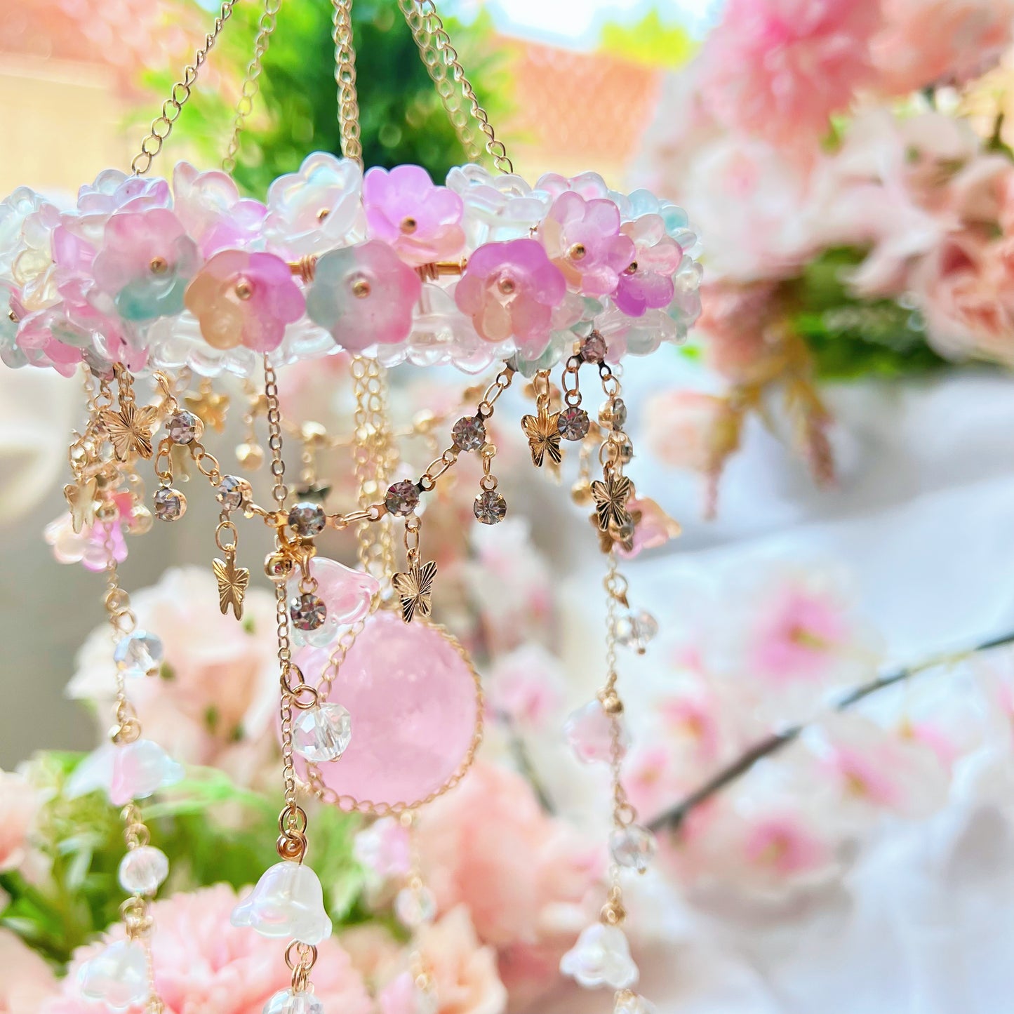 Rose Quartz Carousel Suncatcher