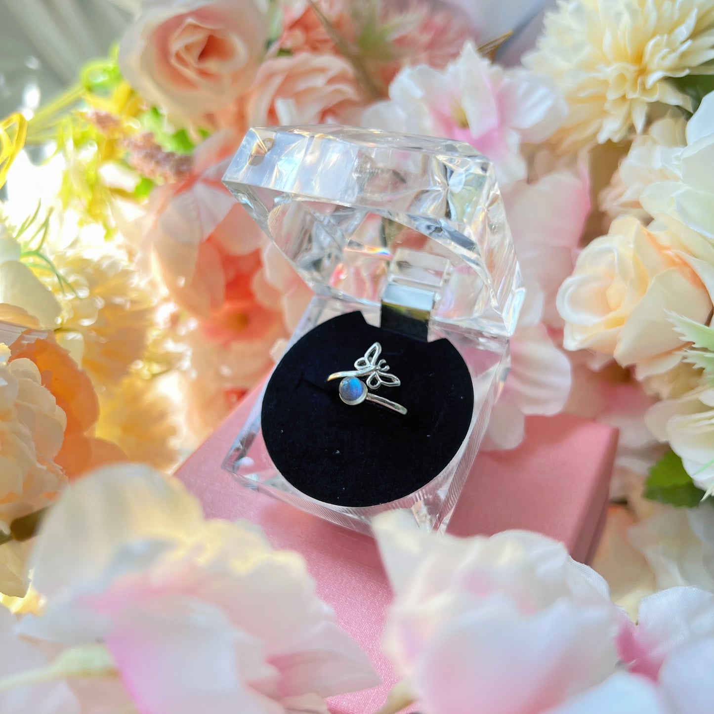 Labradorite Butterfly Ring