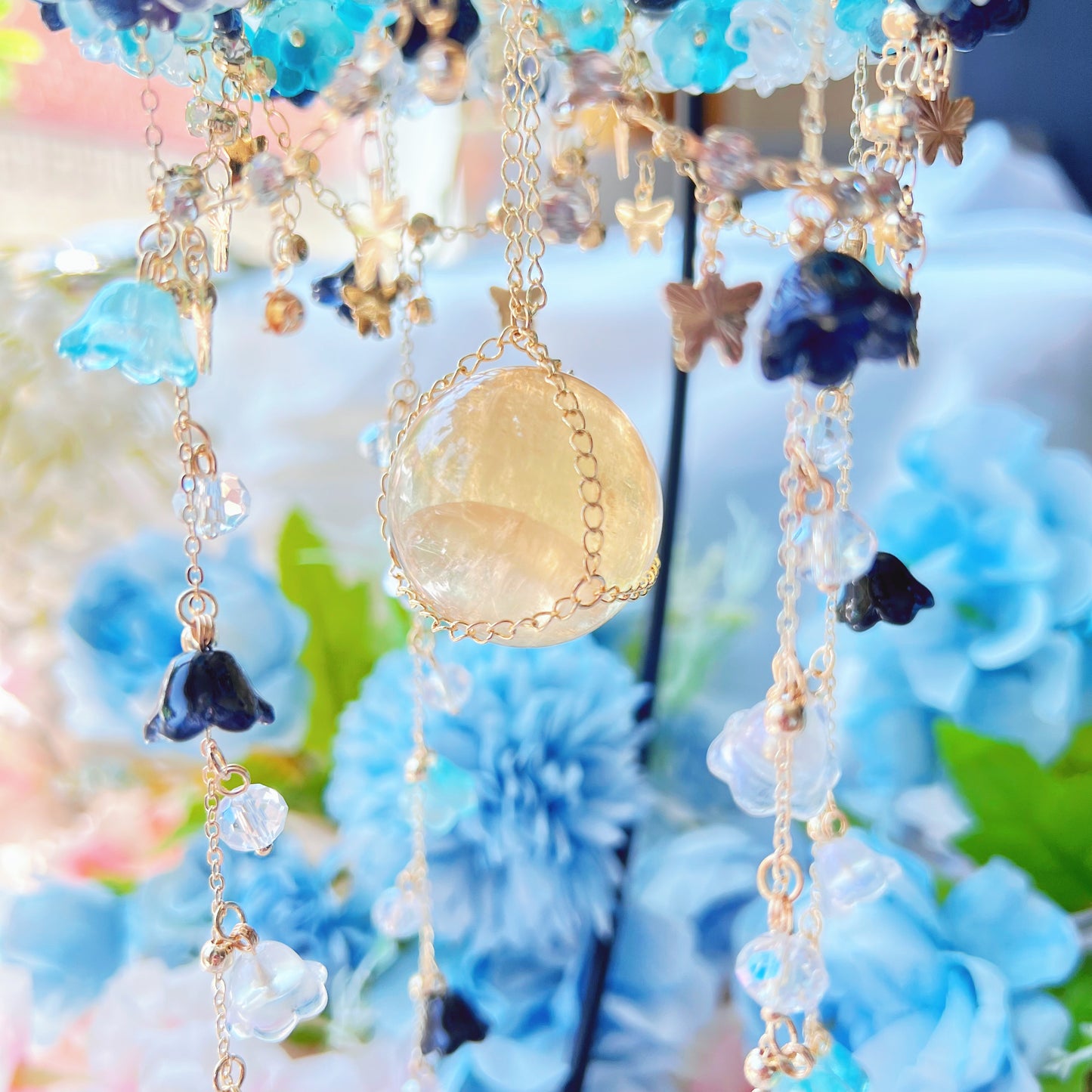 Honey Calcite Carousel Suncatcher