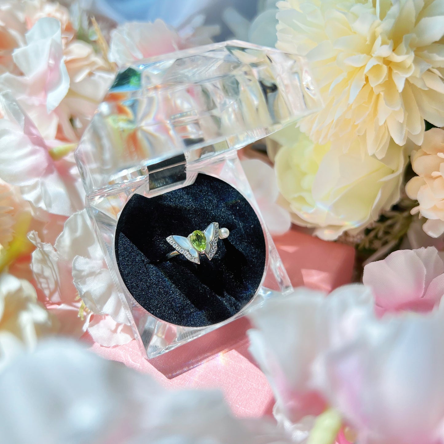 Peridot Butterfly Ring