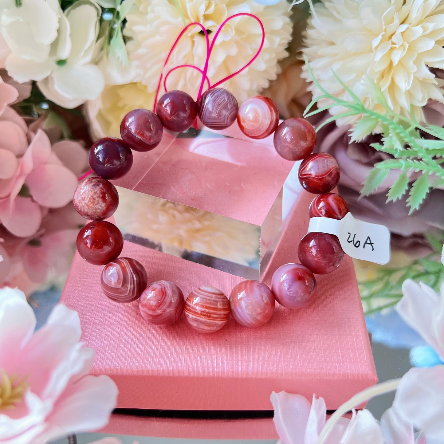 Pink Banded Agate Bracelet