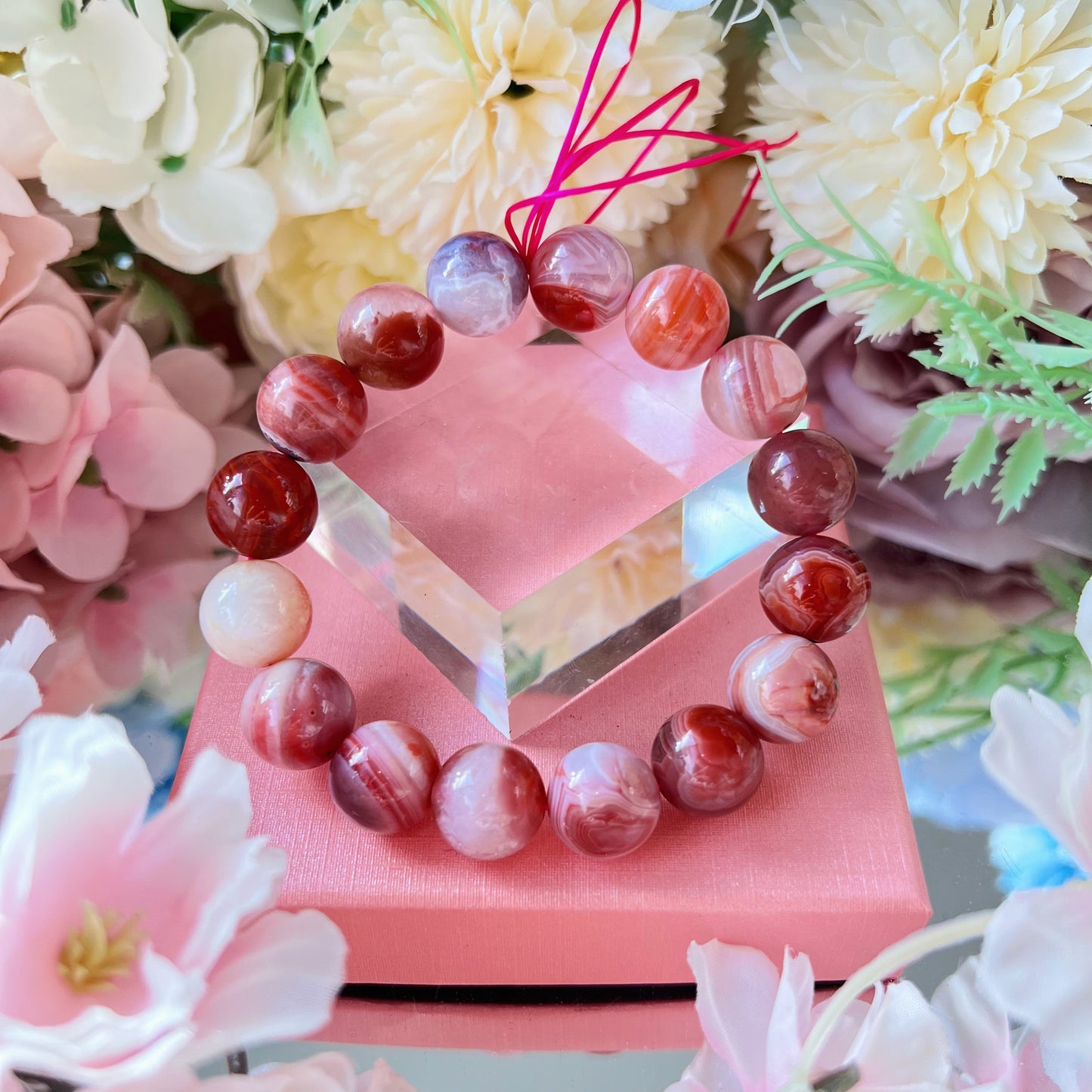 Pink Banded Agate Bracelet