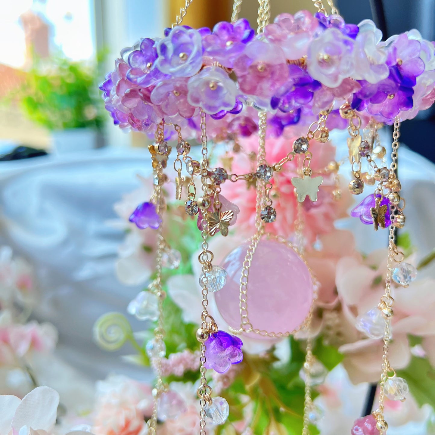 Rose Quartz Carousel Suncatcher