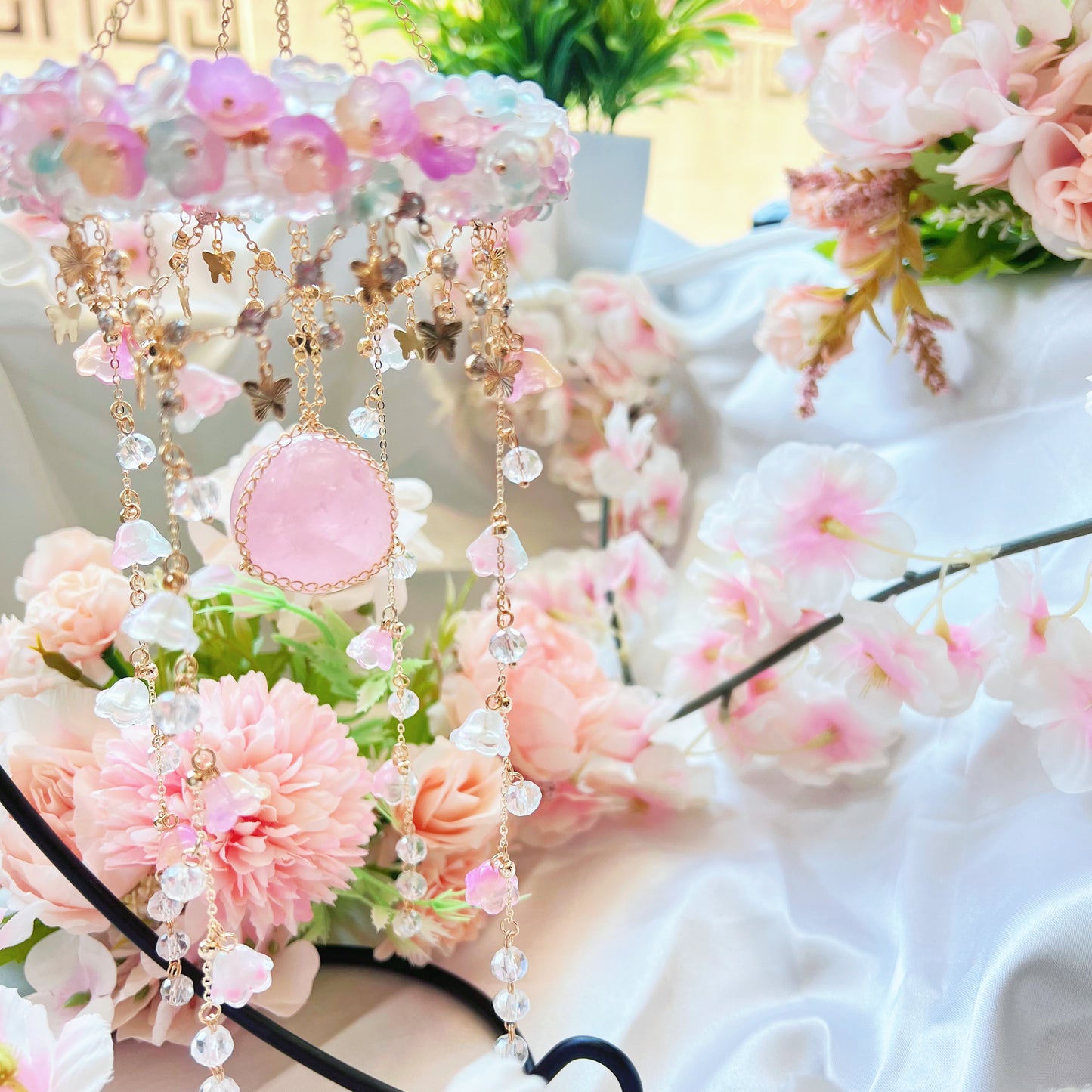 Rose Quartz Carousel Suncatcher