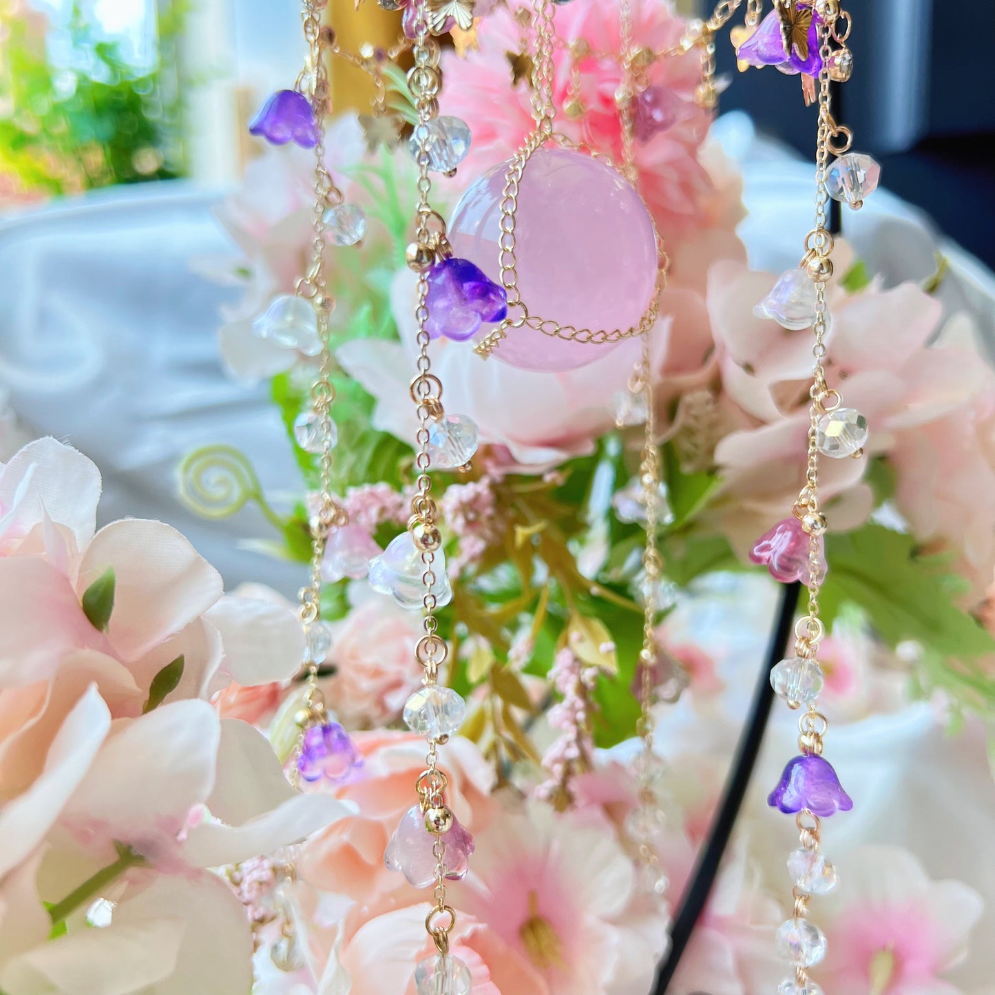 Rose Quartz Carousel Suncatcher