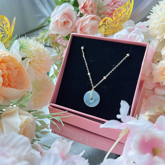 Aquamarine Donut Necklace