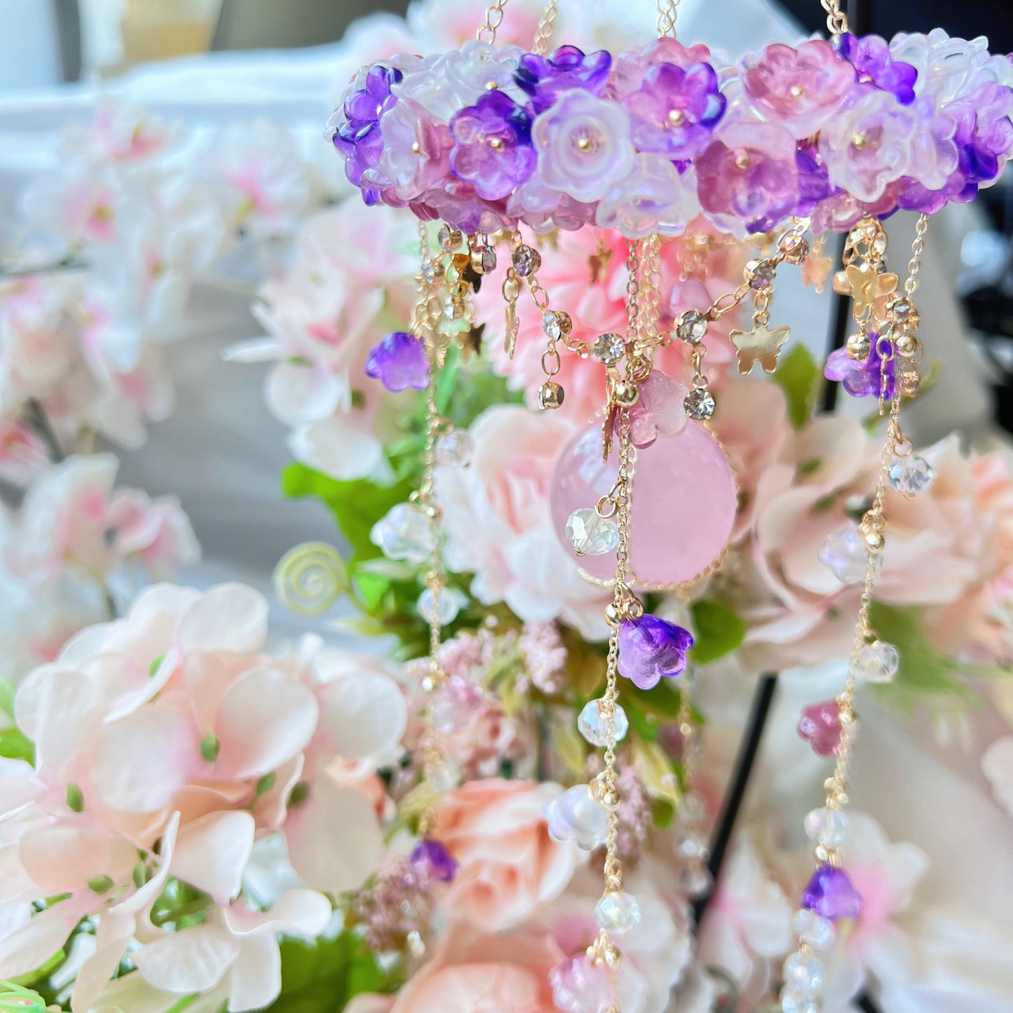 Rose Quartz Carousel Suncatcher